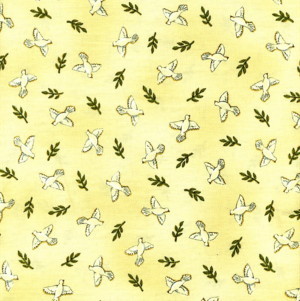 petites colombes, fond jaune