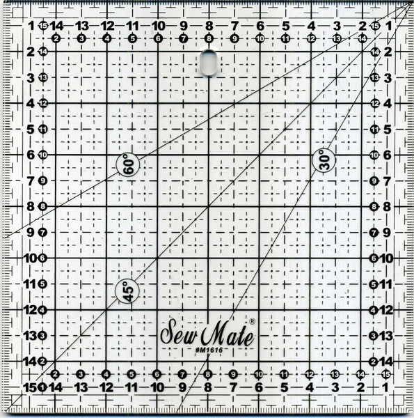 règle Sew-Mate carrée, 16 x 16 cm, ep 3mm