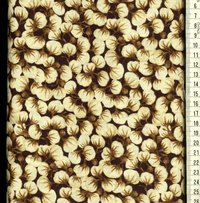 Fleurs de coton / Fond marron