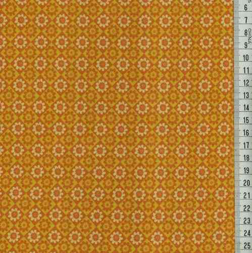 10119-43: quadrillage,fleurs,diagonales,jaune,orange