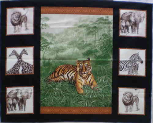 PANN-102 tigre et 6 carrés 90x110 cm