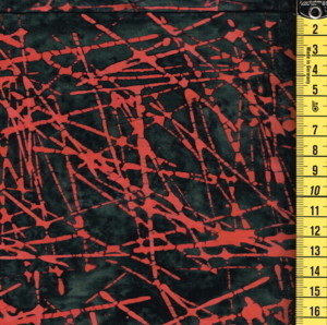 Batik hachures rouges F/noir