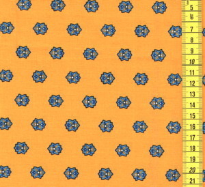 PRO-4166-4 Provençal, motifs bleus, Fond jaune