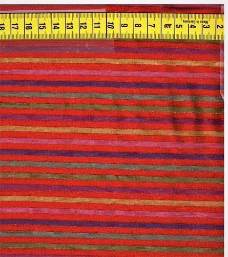 NOEL-11560-2 lignes 5, vert,mauve,jaune F/rouge, fils OR