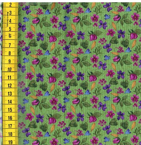 FLE-11828-574 fleurs D10,rose,violet,jaune, F/vert