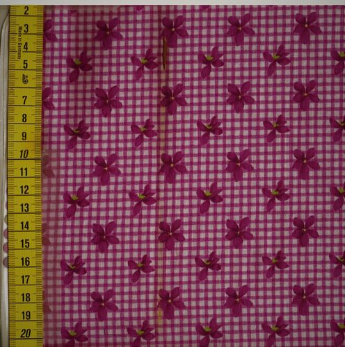 FLE-11830-7 fleurs sur quadrillage violet, F/blanc
