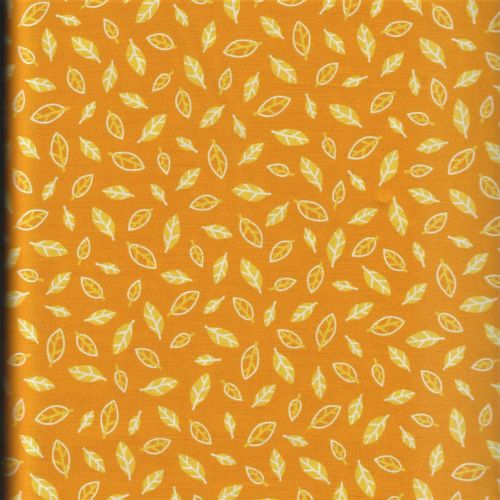 FEU-11964-4 Feuilles blanches L.14, Fond jaune