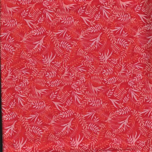 FEU-11970-2 ptes branches, rose, Fond rouge